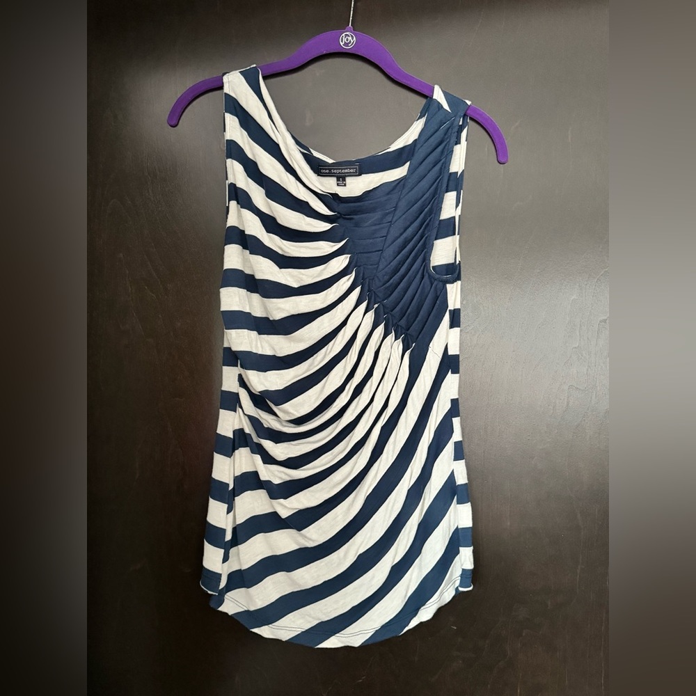 Anthropologie One.September Sleeveless Top with Ruching Detail